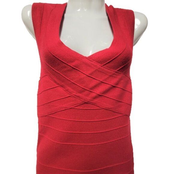 Sexy Red Dress Bodycon figure hugging bandage Red Dress Size M, L,  XL - Picture 10 of 12